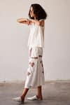 Shop_Kharakapas_Off White Mul Cotton Printed Floral Lino Butterscotch Skort  _Online_at_Aza_Fashions