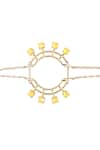 Buy_Esme By Aashna Dalmia_Yellow Embellished Circular Shaped Bracelet _Online_at_Aza_Fashions