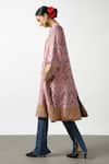 LATHA PUTTANNA_Pink Silk Embroidery Handwoven Ikat Pattern Coat _Online_at_Aza_Fashions
