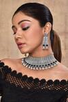 Buy_Kohar By Kanika_Blue Stone And Faux Diamond Encrusted Choker Set