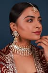 Buy Namasya White Pearls Kundan And Drop Embellished Necklace Set at Aza Fashions Buy_Namasya_White Pearls Kundan And Drop Embellished Necklace Set _at_Aza_Fashions