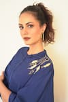 Buy_Seesa_Blue Chiffon Placement Hand Embroidery Crystal Iris Kaftan Dress _Online_at_Aza_Fashions