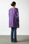 Shop Latha Puttanna Purple Two Tone Silk Hand Embroidered Thread And Bead Work Yoke Phiran Tunic at Aza Fashions Shop_Latha Puttanna_Purple Two Tone Silk Hand Embroidered Thread And Bead Work Yoke Phiran Tunic _at_Aza_Fashions