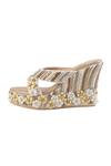 Shop_Fuchsia_White Embroidery, Beads Sunshine Wedges _Online_at_Aza_Fashions