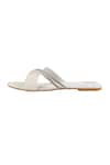 Fuchsia_White Embroidered Summer Crystal Sliders _at_Aza_Fashions