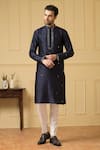 Buy Hilo Design Blue Silk Mirrors Embellished Kurta at Aza Fashions Buy_Hilo Design_Blue Silk Mirrors Embellished Kurta _at_Aza_Fashions