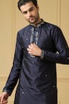 Buy Hilo Design Blue Silk Mirrors Embellished Kurta Online at Aza Fashions Buy_Hilo Design_Blue Silk Mirrors Embellished Kurta _Online_at_Aza_Fashions