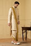 Buy_Hilo Design_Gold Dupion Silk Hand Embroidered Zardozi Work Esplendor Sherwani 