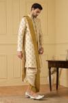 Buy_Hilo Design_Gold Dupion Silk Hand Embroidered Zardozi Work Esplendor Sherwani Set 