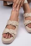 Buy_Schon Zapato_Beige Buckle Detail Wedges _at_Aza_Fashions