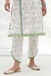 Shop_Mulmul_Green Pure Mulmul Terra Floral Embroidered Kurta Pant Set_Online_at_Aza_Fashions