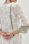 Shop_Mulmul_Green Pure Mulmul Leilani Flared Kurta With Churidar_at_Aza_Fashions