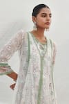 Mulmul_Green Pure Mulmul Leilani Flared Kurta With Churidar_Online_at_Aza_Fashions