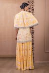 Tarun Tahiliani_Yellow Cape Georgette Kurta  Modal Satin Sharara Vintage Set With _Online_at_Aza_Fashions