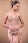 Buy Tarun Tahiliani Pink Crepe Crystals, Embroidery Sweetheart Neck Hand Corset With Skirt Online at Aza Fashions Buy_Tarun Tahiliani_Pink Crepe Crystals, Embroidery Sweetheart Neck Hand Corset With Skirt_Online_at_Aza_Fashions