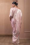 Tarun Tahiliani_Pink Foil Jersey Printed Paisley Asymmetric Draped Dress _Online_at_Aza_Fashions