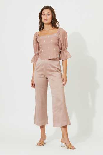 Buy_Meadow_Purple Silk, Cotton, Organza Embroidery Round Neck Luna Corset Top _Online_at_Aza_Fashions