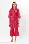 Buy_Meadow_Fuchsia Dress Silk Cotton Organza La Vie Hand With Inner  _at_Aza_Fashions