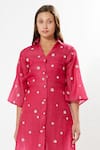 Meadow_Fuchsia Silk, Cotton, Organza Embroidery Square Neck La Vie Kurta Set _Online_at_Aza_Fashions