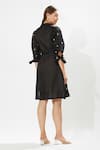 Shop_Meadow_Black , Cotton, Organza Embroidery Moonflower Coat Dress With Slip _at_Aza_Fashions