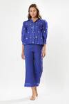 Buy_Meadow_Blue Top And Pant Silk Organza With Lining Lila Rosa & Set _at_Aza_Fashions