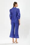 Shop_Meadow_Blue Top And Pant Silk Organza With Lining Lila Rosa & Set _at_Aza_Fashions