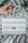 Buy_House of Bio_White Embellished Grace Pearl Clutch _at_Aza_Fashions