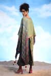 Shop_Capisvirleo_Green Cotton Silk Tie Dye Round Shikoba Cape And Skirt Set  _at_Aza_Fashions