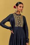 Buy Ikshita Choudhary Blue , Silk Embroidery, Zari, Sequins Hand Yoke Anarkali Set Online at Aza Fashions Buy_Ikshita Choudhary_Blue , Silk Embroidery, Zari, Sequins Hand Yoke Anarkali Set _Online_at_Aza_Fashions