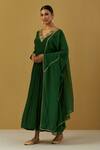 Buy Ikshita Choudhary Green Crepe, Tissue, Organza Placement Hand Embroidered Anarkali With Dupatta at Aza Fashions Buy_Ikshita Choudhary_Green Crepe, Tissue, Organza Placement Hand Embroidered Anarkali With Dupatta _at_Aza_Fashions