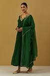 Buy Ikshita Choudhary Green Crepe, Tissue, Organza Placement Hand Embroidered Anarkali With Dupatta Online at Aza Fashions Buy_Ikshita Choudhary_Green Crepe, Tissue, Organza Placement Hand Embroidered Anarkali With Dupatta _Online_at_Aza_Fashions