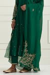 Shop_Ikshita Choudhary_Green Chanderi Embroidery Sequins Scoop Neck Anarkali Set 