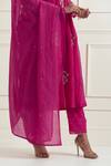 Shop_Ikshita Choudhary_Magenta Chanderi Sequins, Embroidery Dupatta_at_Aza_Fashions