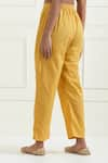 Shop_Ikshita Choudhary_Yellow Cotton Plain Pant _at_Aza_Fashions