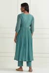 Shop_Ikshita Choudhary_Blue Chanderi Plain Pant _at_Aza_Fashions