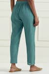 Ikshita Choudhary_Blue Chanderi Plain Pant _Online_at_Aza_Fashions
