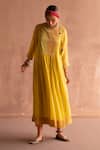 Buy Swatti Kapoor Yellow 40gm Chanderi Printed And Hand Embroidered Nitya Yoke Tunic Online at Aza Fashions Buy_Swatti Kapoor_Yellow 40gm Chanderi Printed And Hand Embroidered Nitya Yoke Tunic _Online_at_Aza_Fashions