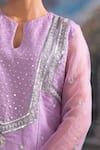 Meesa_Purple Pure Katan Silk Embroidered Sequin Chand Kurta Palazzo Set  _Online_at_Aza_Fashions