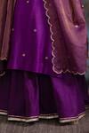 Buy_Meesa_Purple Silk, Cotton, Placed Moon Kurta Sharara Set _Online_at_Aza_Fashions