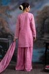 Shop_Meesa_Pink Cotton, Tissue Sequins, Zari Chaand Embroidered Panel Kurta Palazzo Set _at_Aza_Fashions