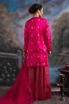 Shop_Meesa_Pink Chanderi Silk, Kota Doria, Floral Embroidered Pattern Kurta Palazzo Set _at_Aza_Fashions