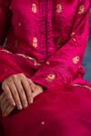 Buy_Meesa_Pink Chanderi Silk, Kota Doria, Floral Embroidered Pattern Kurta Palazzo Set _Online_at_Aza_Fashions
