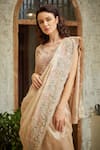 Buy_SAYISHA_Beige Embroidery Floral Zari Saree  _Online_at_Aza_Fashions