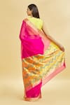 Shop_Mint N Oranges_Pink Saree Pure Chanderi With Blouse Piece  _at_Aza_Fashions