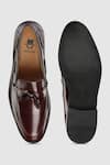 Shop_Hats Off Accessories_Maroon Leather Round Toe Shoes  _at_Aza_Fashions