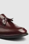 Buy_Hats Off Accessories_Maroon Leather Round Toe Shoes  _Online_at_Aza_Fashions