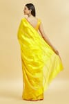 Shop_Mint N Oranges_Yellow Saree Pure Chanderi Silk Woven Zari Plain With Blouse Piece _at_Aza_Fashions