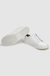 Buy_Hats Off Accessories_White Leather Round Toe Sneakers  _Online_at_Aza_Fashions