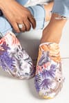 Shop_Kala_Cream Printed Elephant Whisperer And Embroidered Mules _at_Aza_Fashions