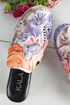 Kala_Cream Printed Elephant Whisperer And Embroidered Mules _Online_at_Aza_Fashions